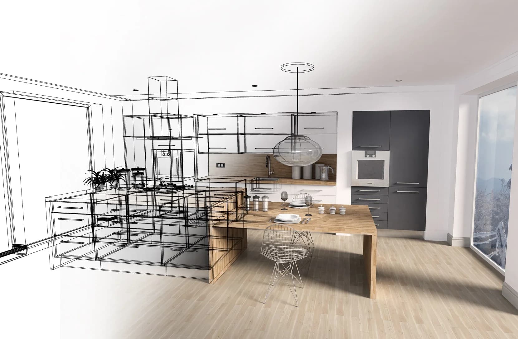 Küchenplanungszeichnung